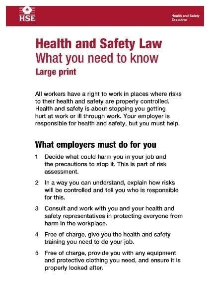 Summary of Health & Safety At Work Act 1974
